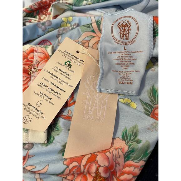 We are HAH All Tied Up Reversible Crop Top French Blue Size Large NWT - Picture 7 of 11